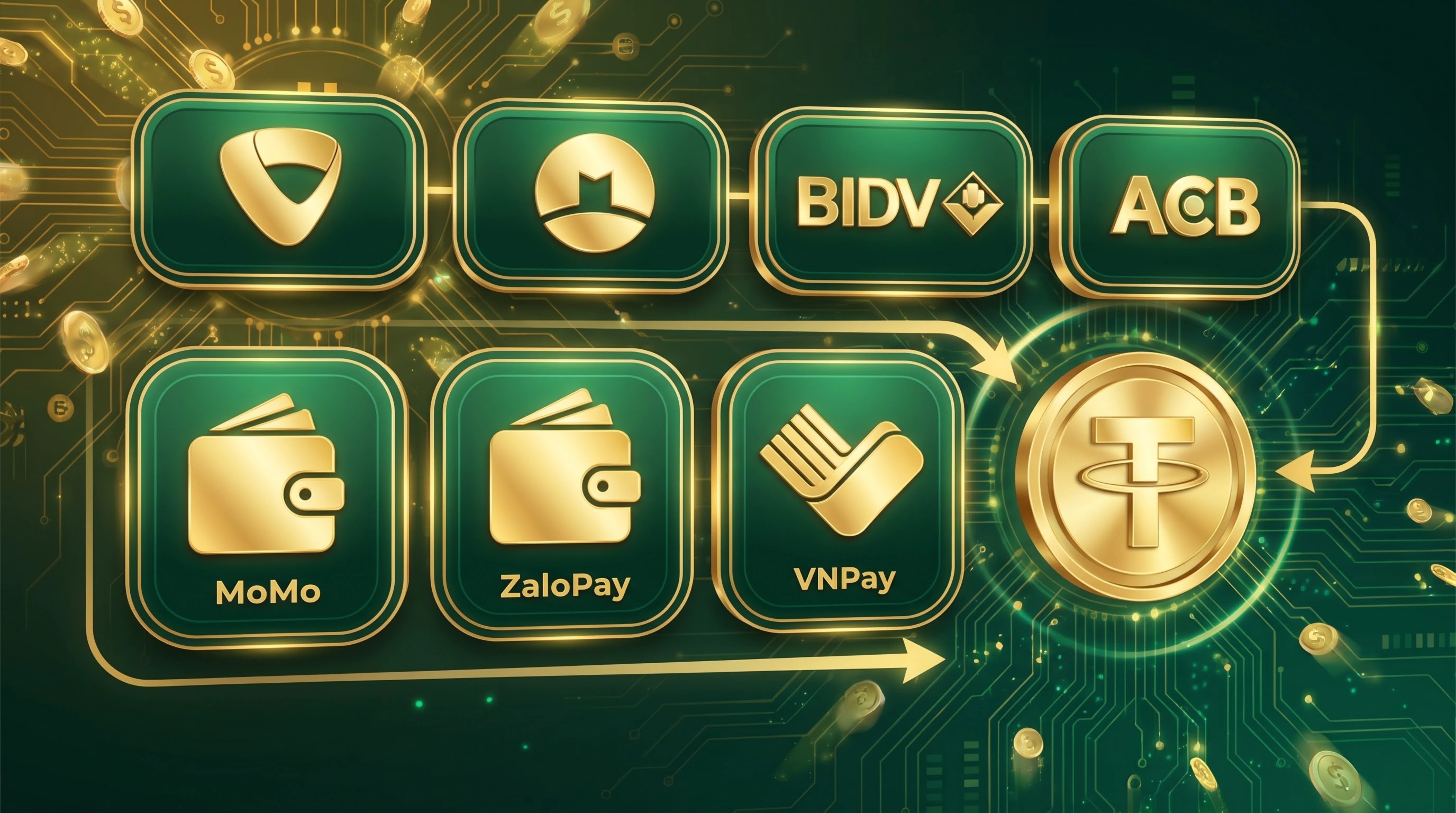 Nạp tiền OK9BET - Ngân hàng, ví điện tử, USDT
